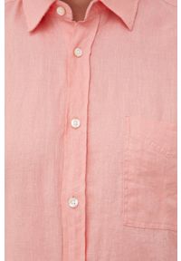 BOSS koszula lniana BOSS CASUAL męska kolor różowy regular z kołnierzykiem klasycznym. Okazja: na co dzień. Typ kołnierza: kołnierzyk klasyczny. Kolor: różowy. Materiał: len. Długość rękawa: długi rękaw. Długość: długie. Styl: casual, klasyczny #4