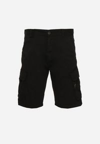 Born2be - Czarne Szorty Bawełniane w Stylu Cargo z Klapami na Kieszeniach Quoolia. Okazja: na co dzień. Kolor: czarny. Materiał: bawełna. Styl: casual #4