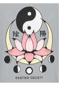 Kaotiko T-Shirt Lotus Ying Yang AL013-01-G002 Szary Regular Fit. Kolor: szary. Materiał: bawełna #3