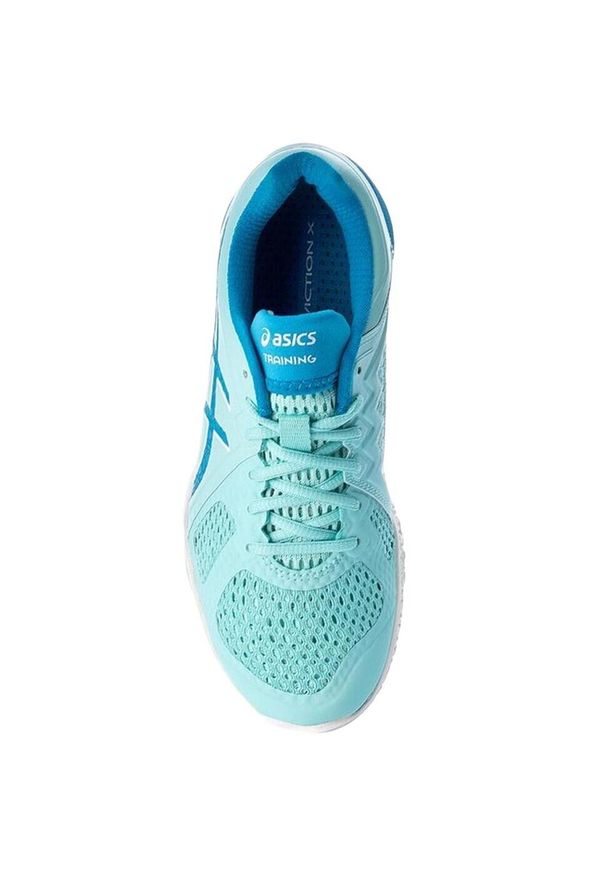 Buty do tenisa damskie Asics Conviction X. Zapięcie: sznurówki. Kolor: niebieski. Materiał: guma, syntetyk, materiał, skóra, tkanina. Szerokość cholewki: normalna. Sport: tenis