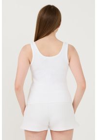 Guess - GUESS Biały damski top Ribbed Knit Tank, Rozmiar L. Kolor: biały