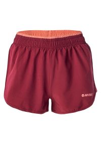Hi-tec - Szorty damskie treningowe Hi-Tec Lady Laria - czerwone, Rozmiar XL. Kolor: czerwony. Materiał: materiał, poliester, elastan. Sport: fitness