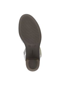Skórzane komfortowe sandały damskie na obcasie białe Rieker 40991-80. Kolor: biały. Materiał: skóra. Obcas: na obcasie. Wysokość obcasa: średni #8