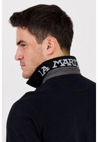 La Martina - LA MARTINA Czarny męski longsleeve polo HEAVY JERSEY, Rozmiar L. Typ kołnierza: polo. Kolor: czarny. Materiał: jersey. Długość rękawa: długi rękaw. Długość: długie. Styl: klasyczny #7