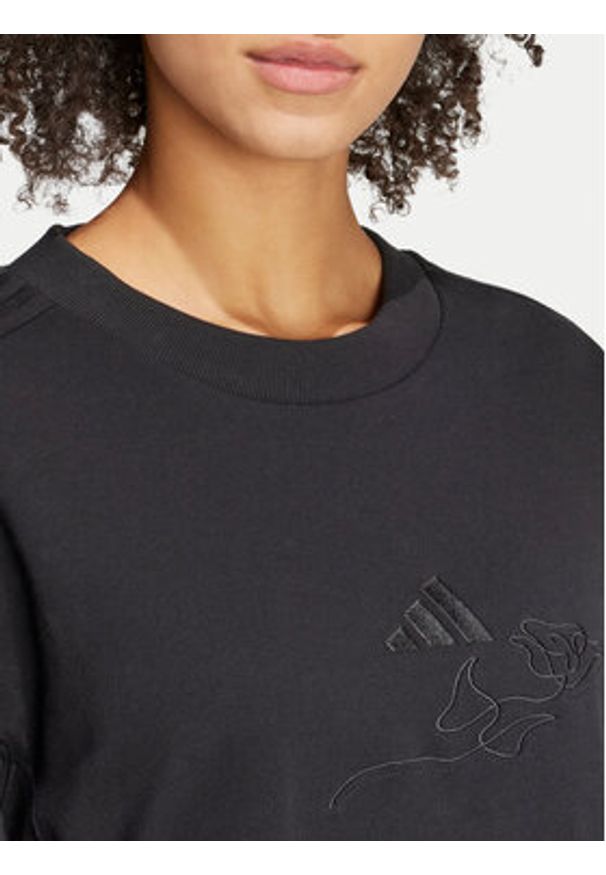 Adidas - adidas Bluza ALL SZN French Terry 3-Stripes JI9100 Czarny Loose Fit. Kolor: czarny. Materiał: bawełna