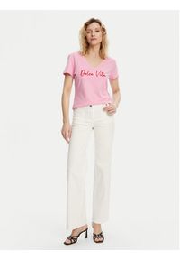 Morgan T-Shirt 251-DOLCE Różowy Regular Fit. Kolor: różowy. Materiał: bawełna #5