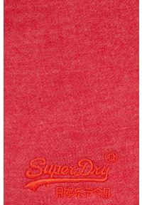 Superdry szorty damskie kolor czerwony melanżowe high waist. Okazja: na co dzień. Stan: podwyższony. Kolor: czerwony. Materiał: bawełna. Wzór: melanż. Styl: casual #3