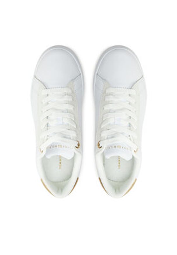 TOMMY HILFIGER - Tommy Hilfiger Sneakersy Chic Court Sneaker FW0FW08382 Biały. Kolor: biały. Materiał: skóra
