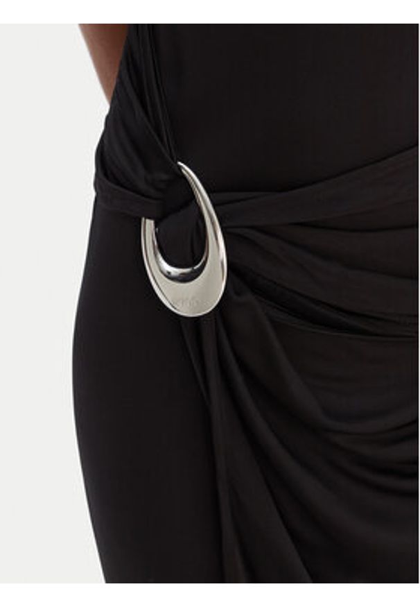 Hugo - HUGO Sukienka wieczorowa Nastasiel 50554034 Czarny Slim Fit. Kolor: czarny. Materiał: wiskoza. Styl: wizytowy