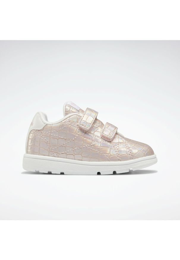 Buty do chodzenia niemowlęce Reebok Royal Complete CLN 2. Zapięcie: rzepy. Kolor: biały, wielokolorowy, różowy. Materiał: guma, materiał, tkanina, syntetyk. Szerokość cholewki: normalna. Model: Reebok Royal. Sport: turystyka piesza