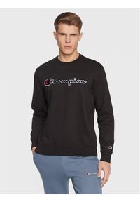 Champion Bluza Embroided Script Logo 217859 Czarny Regular Fit. Kolor: czarny. Materiał: bawełna, syntetyk