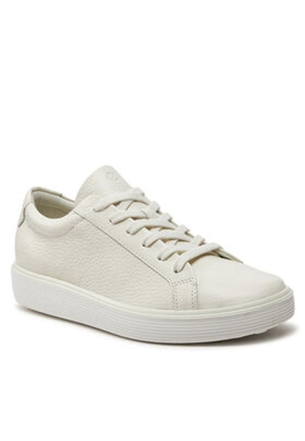 ecco - ECCO Sneakersy Soft 60 W Shoe . Delete 21920301007 Écru. Materiał: skóra