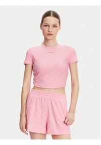 Guess T-Shirt V5GP21 KCT02 Różowy Regular Fit. Kolor: różowy. Materiał: syntetyk