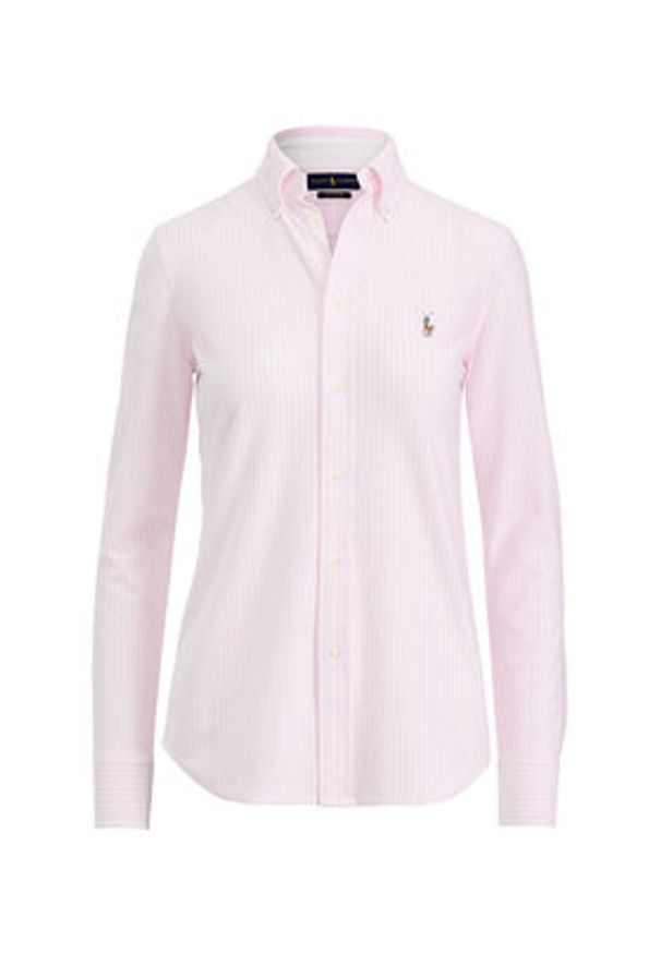 Polo Ralph Lauren Koszula Oxford 211664416 Różowy Slim Fit. Typ kołnierza: polo. Kolor: różowy. Materiał: bawełna