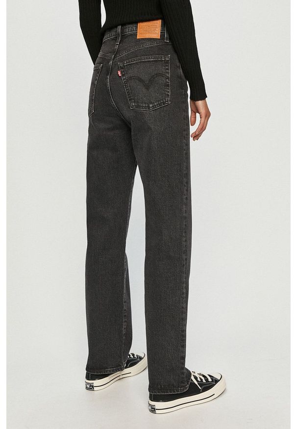 Levi's® - Levi's - Jeansy Ribcage Straight Ankle. Okazja: na spotkanie biznesowe. Stan: podwyższony. Kolor: czarny. Styl: biznesowy