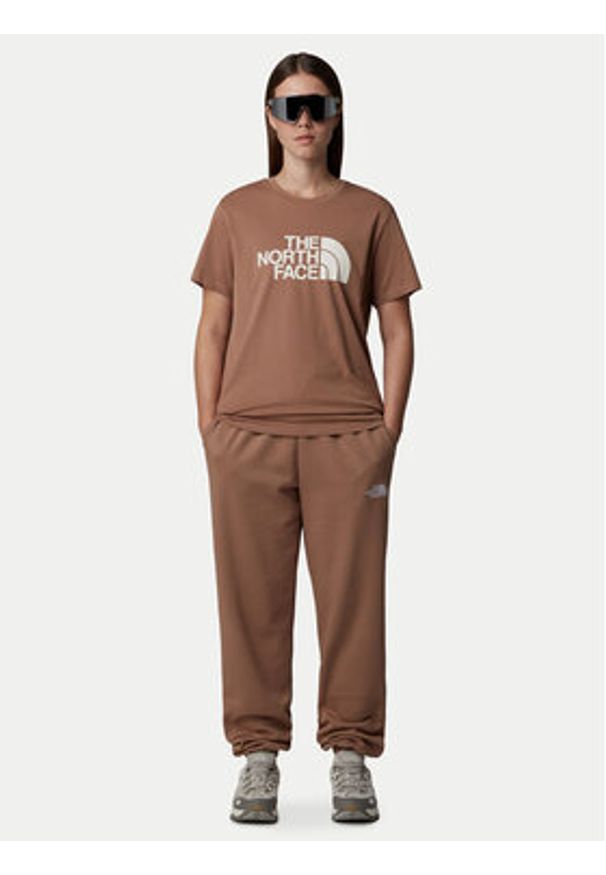 The North Face T-Shirt Easy NF0A8A6G Brązowy Loose Fit. Kolor: brązowy. Materiał: bawełna