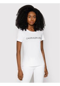 Calvin Klein Jeans T-Shirt Institutional J20J207879 Biały Regular Fit. Kolor: biały #1