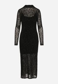 Born2be - Czarna Dopasowana Sukienka Koktajlowa z Wiskozą z Welurowym Wzorem Kwiatów Alerre. Okazja: na co dzień. Kolor: czarny. Materiał: welur, wiskoza. Długość rękawa: na ramiączkach. Wzór: kwiaty. Styl: wizytowy #3