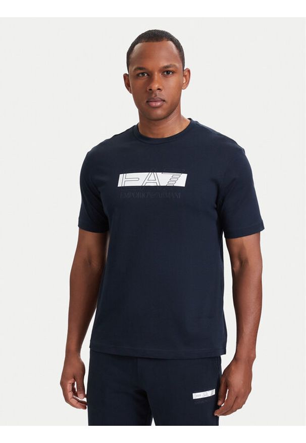 EA7 Emporio Armani T-Shirt 7M002415 AF10375 MB149 Granatowy Regular Fit. Kolor: niebieski. Materiał: bawełna
