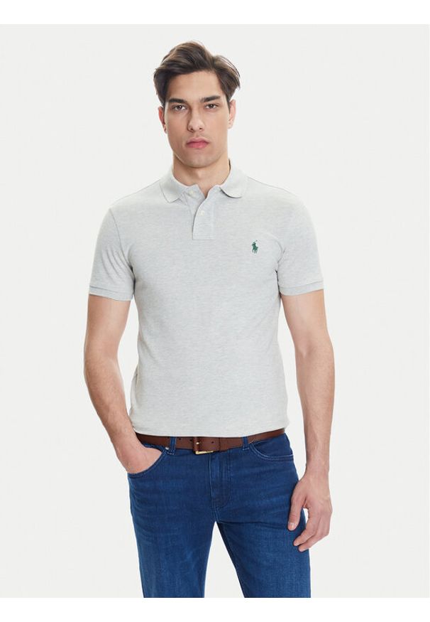 Polo Ralph Lauren Polo 710536856463 Szary Slim Fit. Typ kołnierza: polo. Kolor: szary. Materiał: bawełna