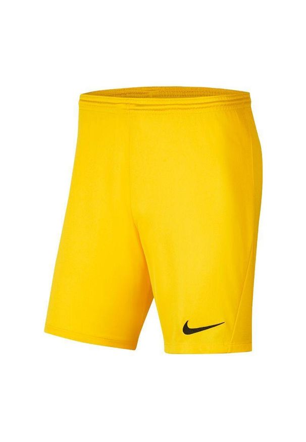 Nike - Spodenki Z Dzianiny Dla Dzieci Park III. Kolor: żółty. Materiał: dzianina. Styl: sportowy. Sport: turystyka piesza