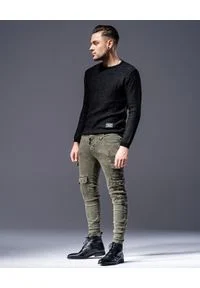 GUNS & TUXEDOS - Czarny sweter Edox. Okazja: na co dzień. Kolor: czarny. Materiał: tkanina. Długość rękawa: długi rękaw. Długość: długie. Styl: klasyczny, casual, elegancki #6