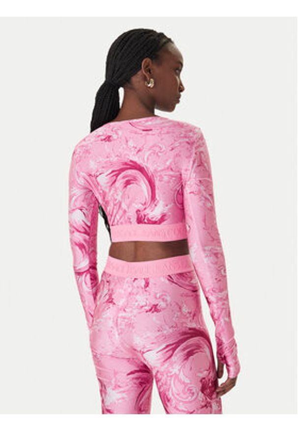 Versace Jeans Couture Bluzka 80HAH218 JS532 Różowy Slim Fit. Kolor: różowy. Materiał: syntetyk