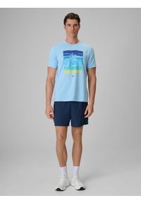 4f - 4F T-shirt regular z nadrukiem męski - niebieski XXL. Okazja: na co dzień. Kolor: niebieski. Materiał: bawełna, dzianina. Wzór: nadruk. Styl: wakacyjny, casual, klasyczny #2