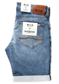 Mustang - SPODENKI MUSTANG Chicago Short DENIM BLUE 1007754 5000 313. Materiał: denim