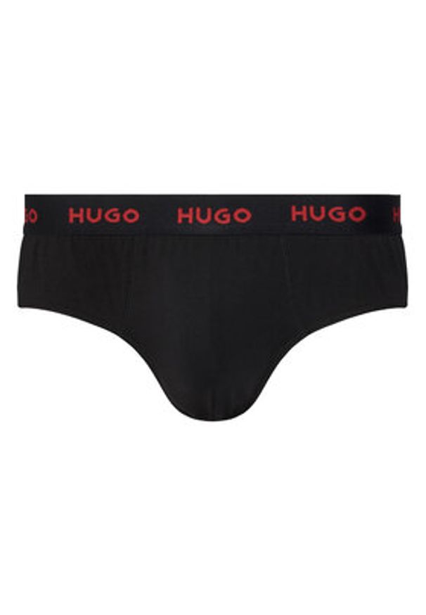 Hugo - HUGO Komplet slipów Hipbrief Triple 50532570 Czarny. Kolor: czarny. Materiał: bawełna