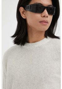 AMERICAN VINTAGE - American Vintage sweter wełniany męski kolor szary lekki. Kolor: szary. Materiał: wełna. Wzór: gładki. Styl: vintage #6