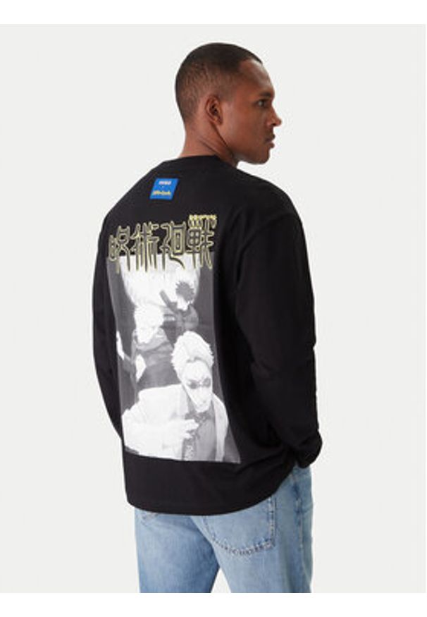 Hugo - HUGO Longsleeve Nichaboso JJK 50554835 Czarny Relaxed Fit. Kolor: czarny. Materiał: bawełna. Długość rękawa: długi rękaw