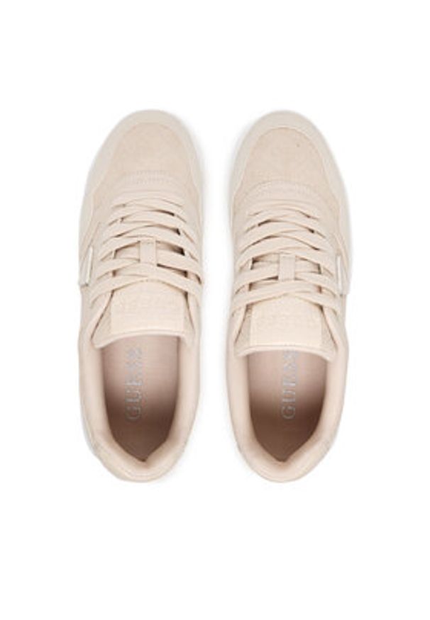Guess Sneakersy FLFMR9 FAL12 Beżowy. Kolor: beżowy. Materiał: skóra