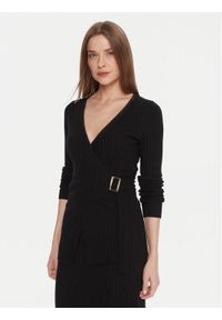 Kontatto Kardigan 3M0954C Czarny Slim Fit. Kolor: czarny. Materiał: syntetyk