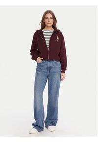 TOMMY HILFIGER - Tommy Hilfiger Bluza WW0WW46126 Bordowy Regular Fit. Kolor: czerwony. Materiał: bawełna #5