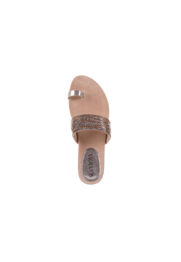 Klapki Sca'viola ZLR70 Brown, Brąz, Skóra naturalna. Okazja: na co dzień. Kolor: brązowy. Materiał: skóra. Styl: casual