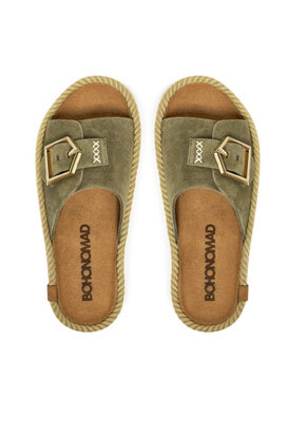 Bohonomad Klapki Corsica COR.12-00011 Khaki. Kolor: brązowy. Materiał: skóra