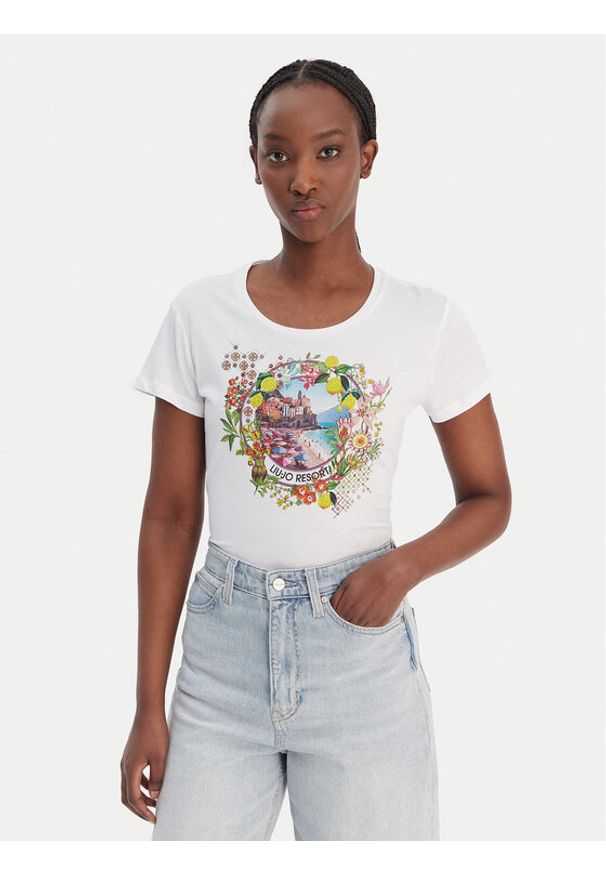 Liu Jo T-Shirt WA6476 JS923 Biały Regular Fit. Kolor: biały. Materiał: bawełna