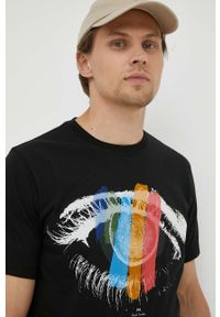 PS PAUL SMITH - PS Paul Smith t-shirt bawełniany kolor czarny z nadrukiem. Kolor: czarny. Materiał: bawełna. Wzór: nadruk. Styl: klasyczny #4