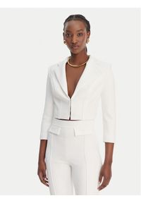 Elisabetta Franchi Marynarka GI-222-61E2-V420 Biały Regular Fit. Kolor: biały. Materiał: syntetyk #1
