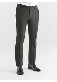 Pako Lorente - PAKO LORENTE – Ciemnozielone spodnie garniturowe z wełną. Kolor: zielony. Materiał: wełna #9