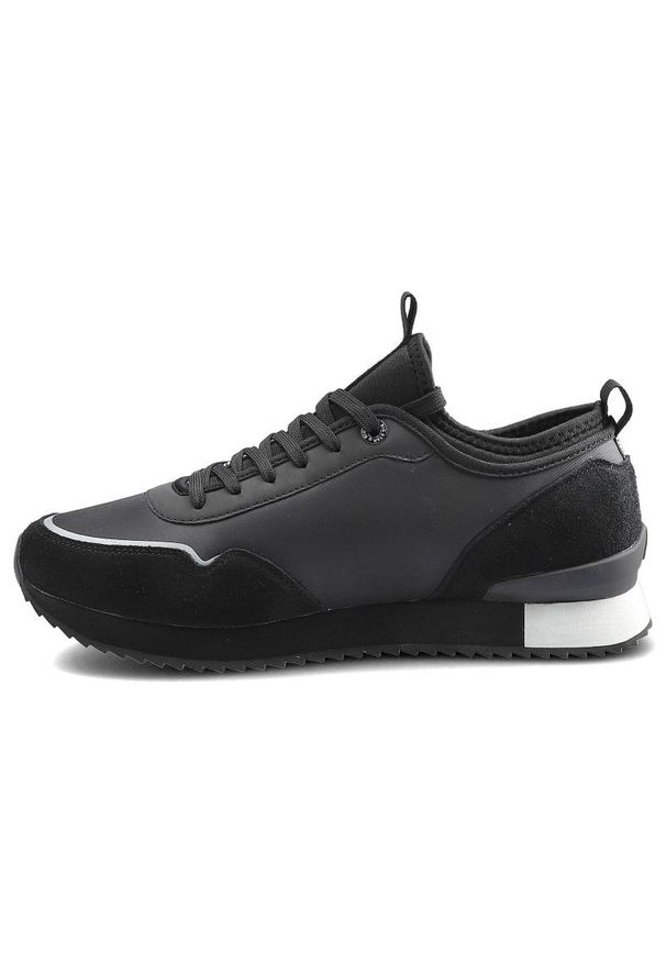 Big-Star - Czarne Sneakersy Big Star Męskie Półbuty Ze Skóry. Kolor: czarny. Materiał: zamsz, materiał, skóra ekologiczna, dresówka. Szerokość cholewki: normalna. Wzór: nadruk
