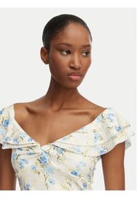 Guess Bluzka W6GP23 K3106 Kremowy Regular Fit. Kolor: kremowy. Materiał: bawełna #2