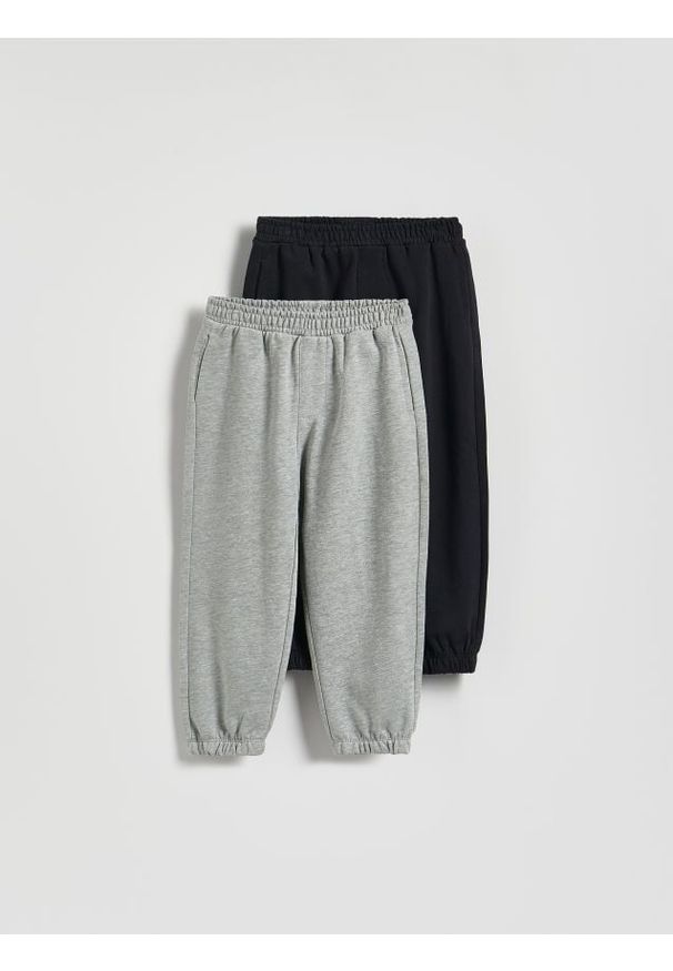 Reserved - Bawełniane spodnie 2 pack - granatowy. Kolor: niebieski. Materiał: bawełna