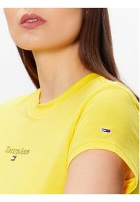 Tommy Jeans T-Shirt Essential Logo DW0DW15444 Żółty Cropped Fit. Kolor: żółty. Materiał: bawełna, syntetyk #3