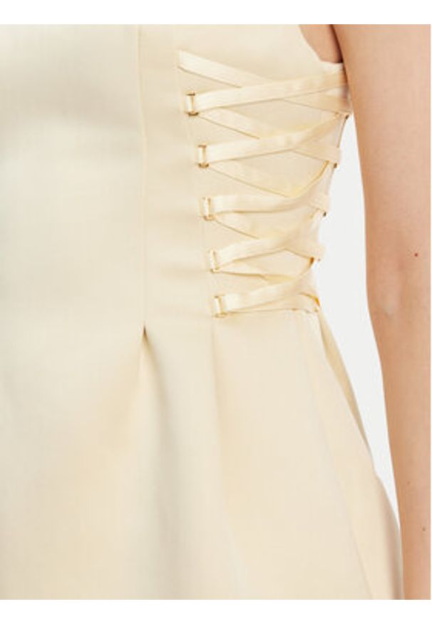 Elisabetta Franchi Sukienka koktajlowa AB-772-51E2-DC7 Żółty Slim Fit. Kolor: żółty. Materiał: syntetyk. Styl: wizytowy