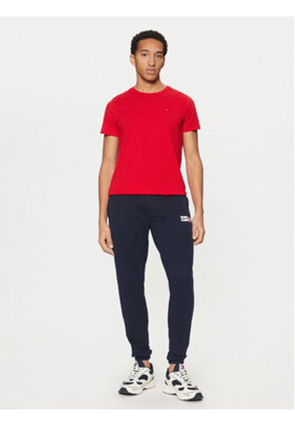 Tommy Jeans Spodnie dresowe Entry DM0DM20277 Granatowy Slim Fit. Kolor: niebieski. Materiał: bawełna