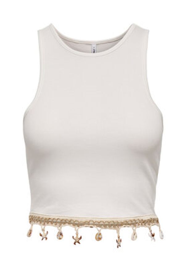 only - ONLY Top Shelly 15325019 Biały Slim Fit. Kolor: biały. Materiał: bawełna