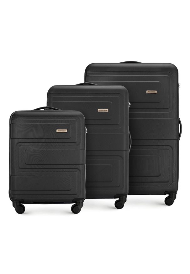 Wittchen - Zestaw walizek z ABS-u tłoczonych. Kolor: czarny. Materiał: guma. Styl: klasyczny