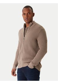 JOOP! Jeans Kardigan Hajoros 30047664 Beżowy Modern Fit. Kolor: beżowy. Materiał: bawełna